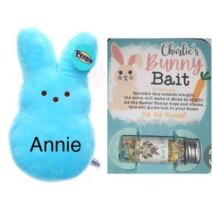Plush Large Bunny (15”) and Bunny Bait card - personalized
